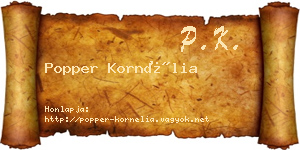 Popper Kornélia névjegykártya
